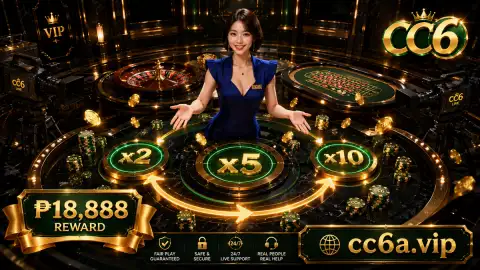 CC6 live casino card reveal with visible playing cards, chips, hands and polished table edges