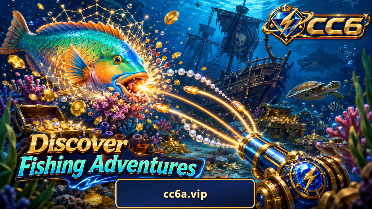 CC6 game download fishing scene showing a large underwater target above the cannon lane