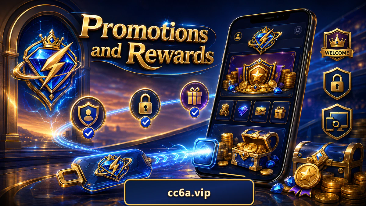 CC6 promotion preview with gold and teal tournament styling